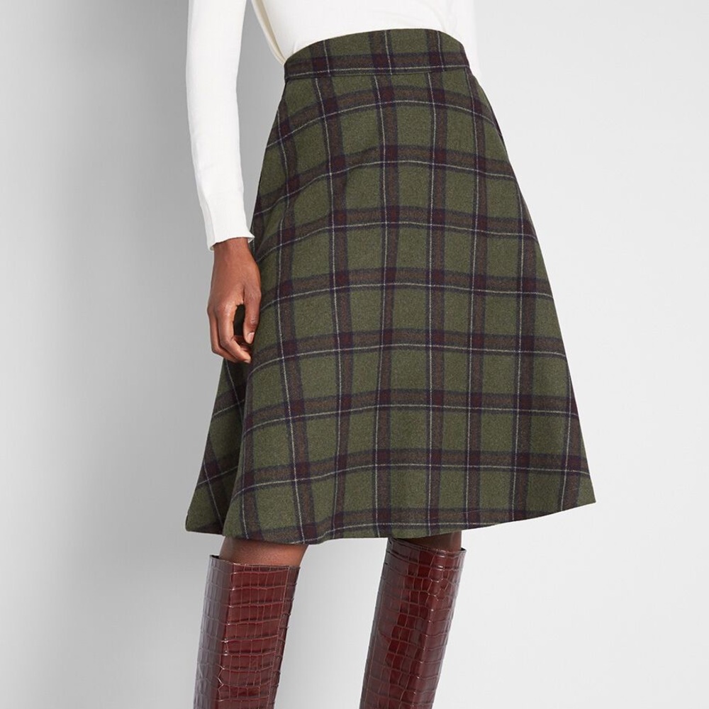 🔥MOVINGSALE🔥 MODCLOTH A-LINE PLAID MIDI SKIRT